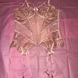 Honey Birdette Lace Bustier in Blush Pink - Jessica